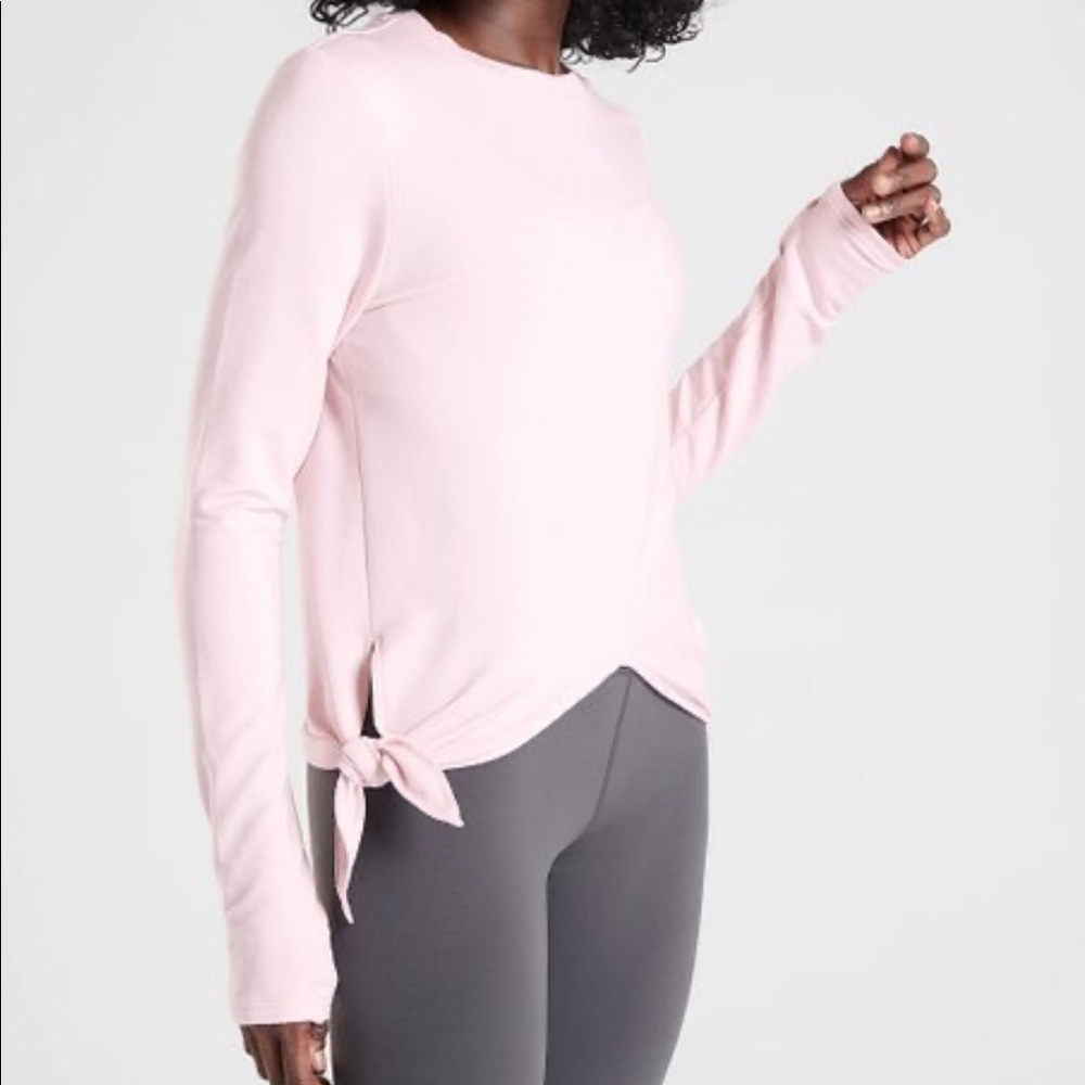 Athleta Rosario Pink Hem side tie nirvana samsara sweatshirt
